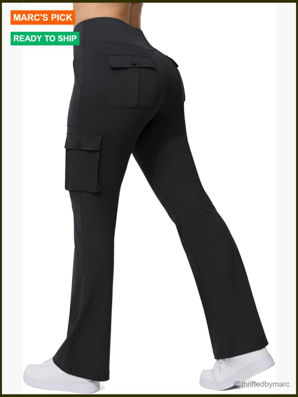 High Waisted Flare Yoga Cargo Leggings with 6 Pockets Bootcut Pants